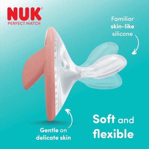 NUK Perfect Match Silicone Soother Pacifier 2pcs/box | 0-6 Months | Made in Germany